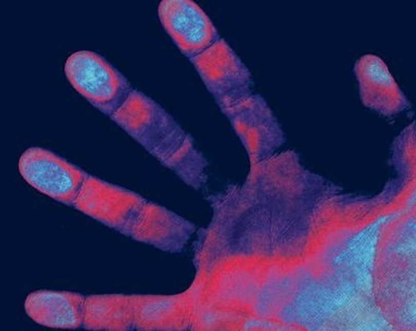 Image of an illuminated handprint