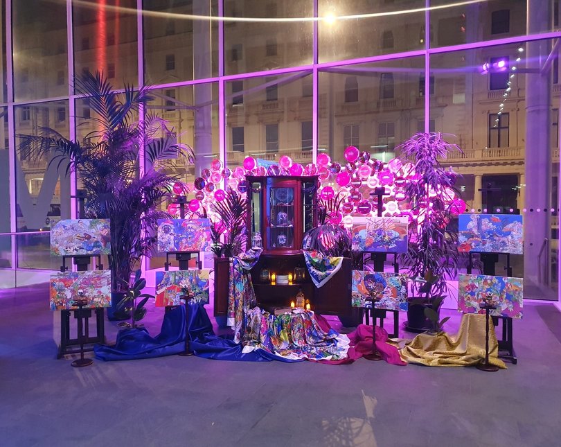 Image in victorian inspired art installation