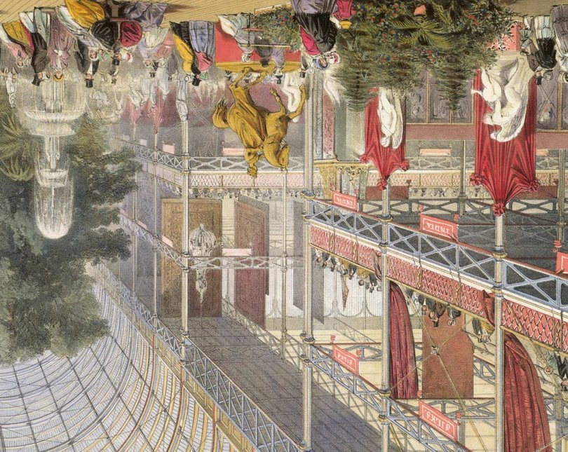 Upside down illustration of the Great Exhibition of 1851