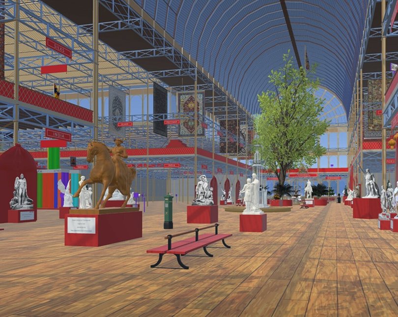 A still of the VR experience of the Great Exhibition