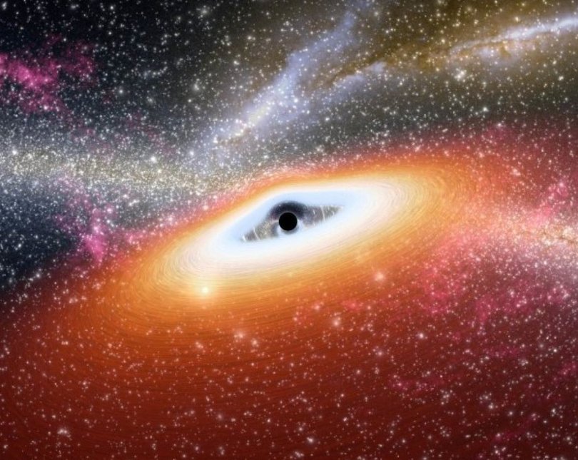 Image of the galaxy with a black hole in the centre