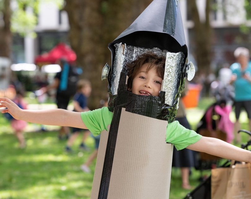 Child in rocket costume