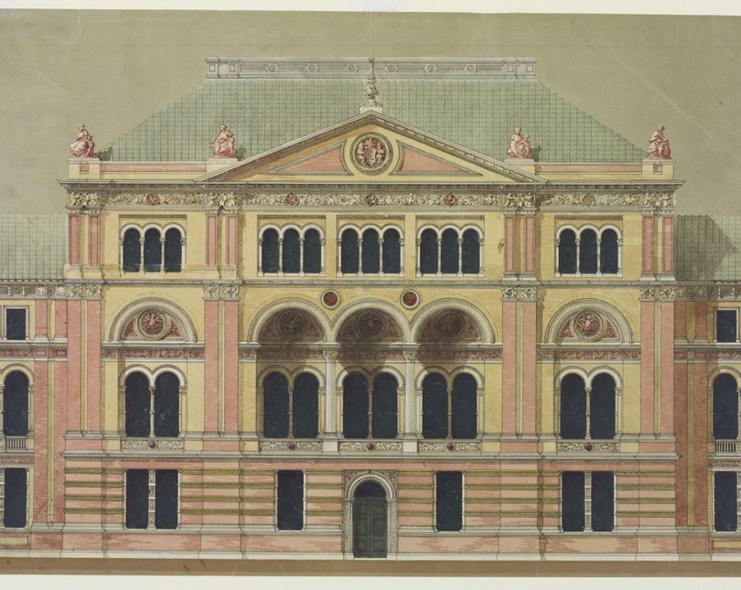 Illustration of the V&A museum's facade