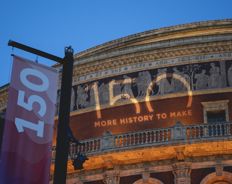 150 year anniversary projection on Royal Albert Hall