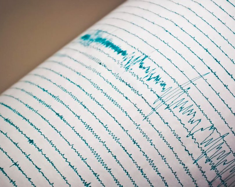 A seismograph measuring an earthquake