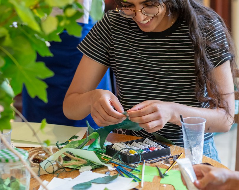 Woman doing crafts